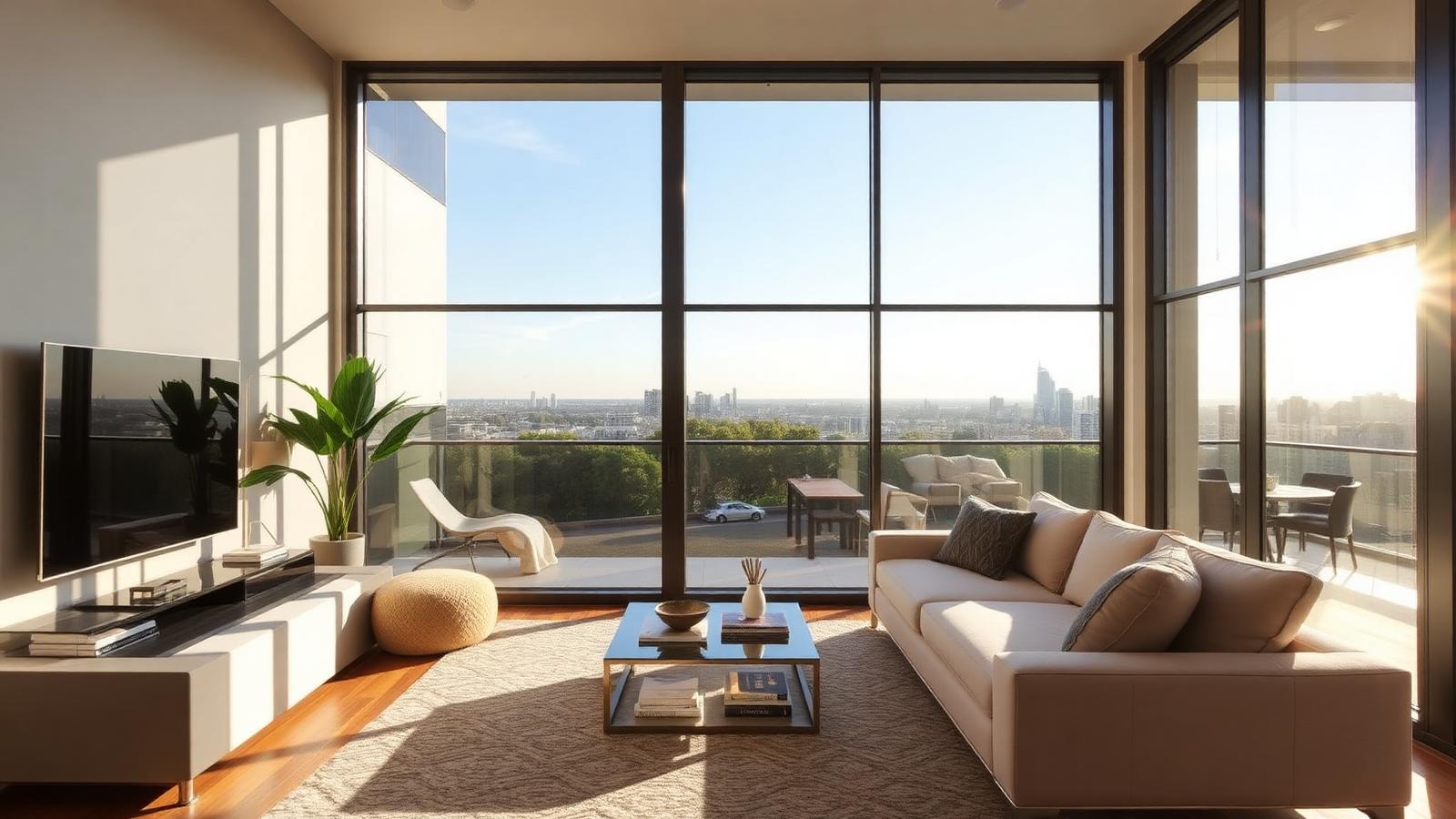 Melbourne living room with 3M Ceramic IR window film rejecting infrared heat