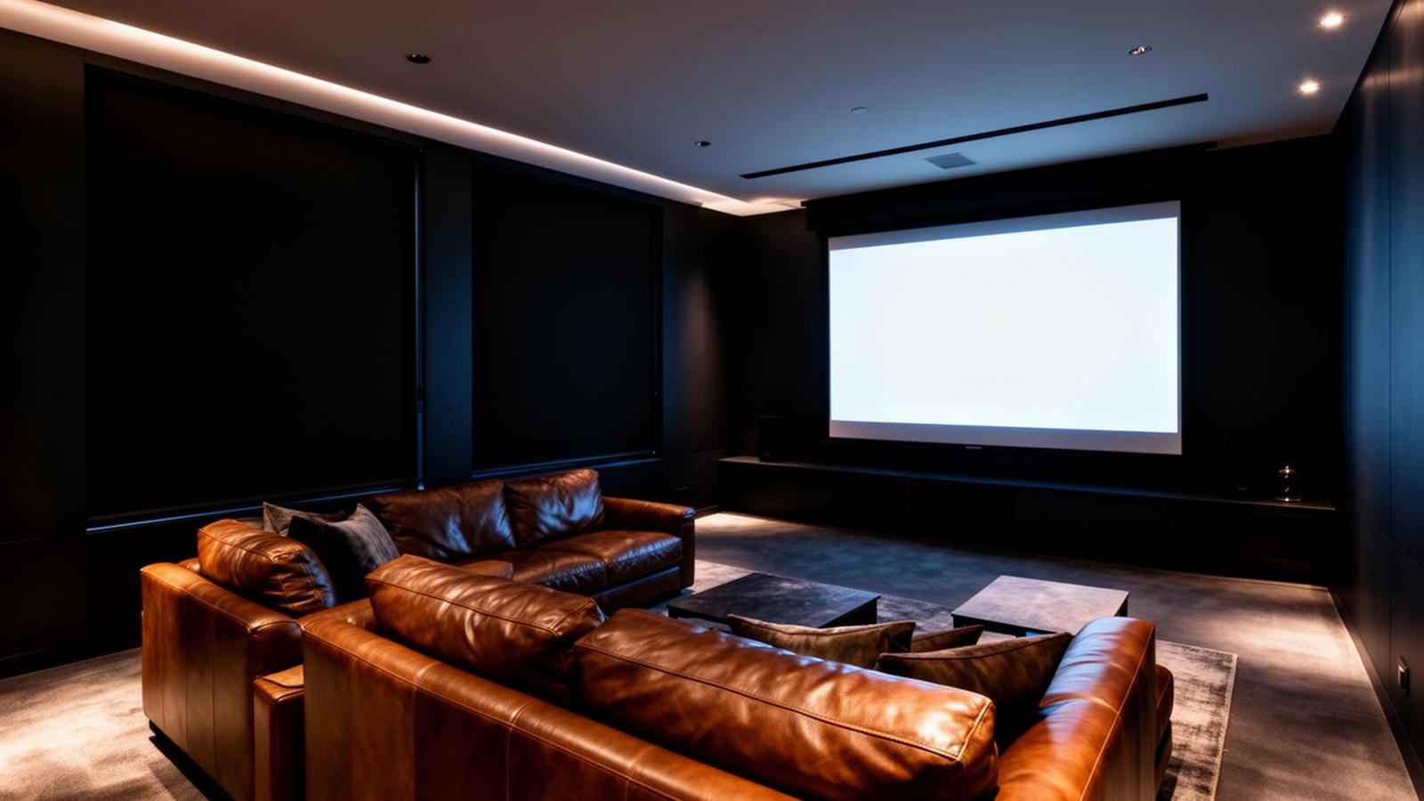 Blackout window film installed in a Melbourne home cinema