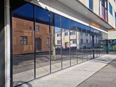 Brunswick office building with one-way mirror and blackout window film