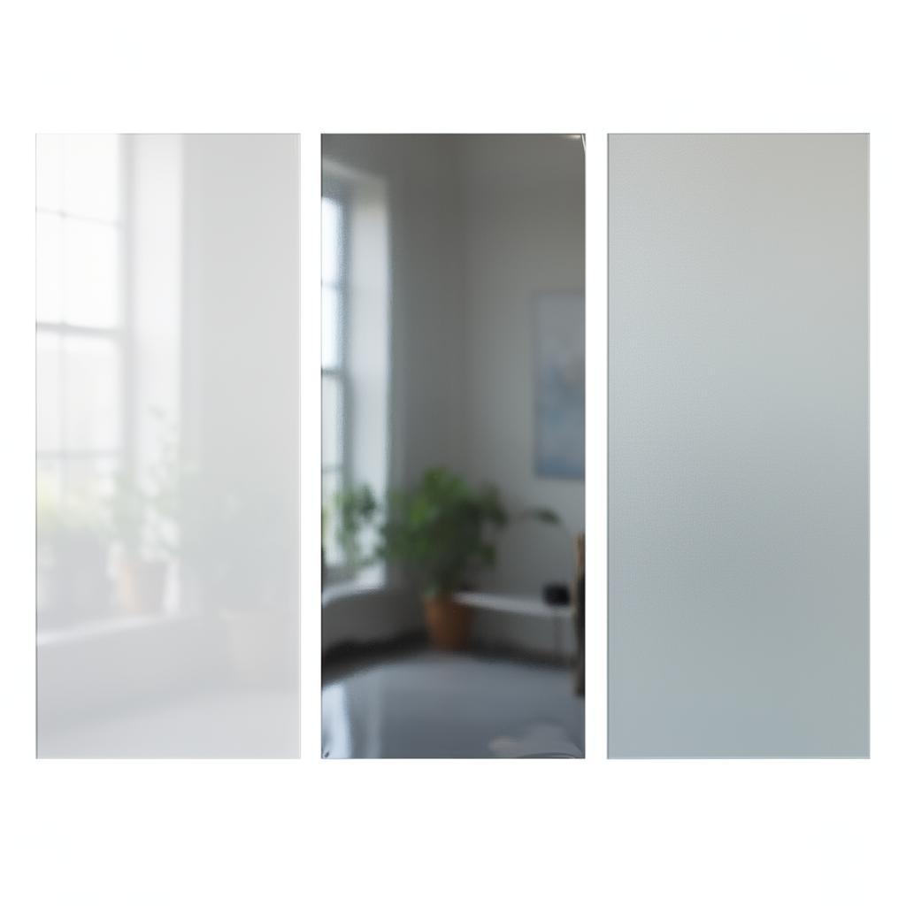 Side-by-side comparison of 3M anti-graffiti film and security window film samples on glass