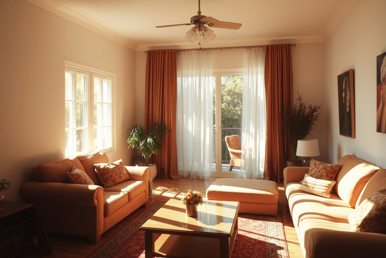 Without window film, harsh sun and glare